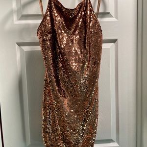 Copper sequin ASOS dress